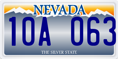 NV license plate 10A063