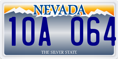 NV license plate 10A064