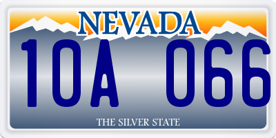 NV license plate 10A066