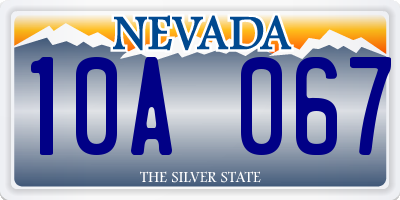 NV license plate 10A067