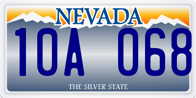 NV license plate 10A068