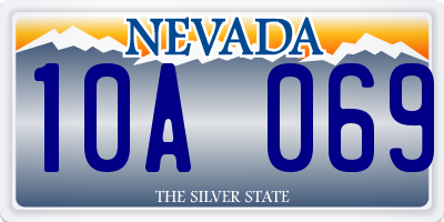 NV license plate 10A069