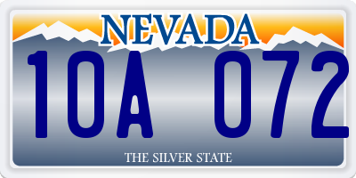 NV license plate 10A072