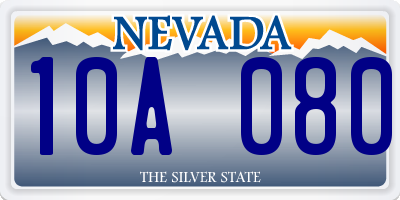 NV license plate 10A080