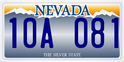 NV license plate 10A081