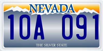 NV license plate 10A091