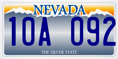 NV license plate 10A092