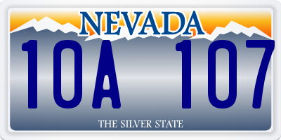 NV license plate 10A107