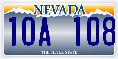 NV license plate 10A108