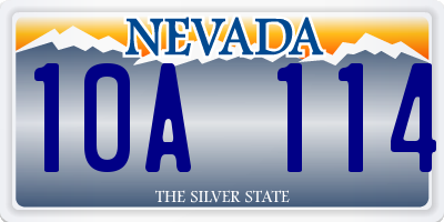 NV license plate 10A114