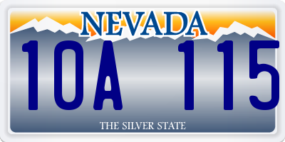 NV license plate 10A115