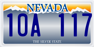 NV license plate 10A117