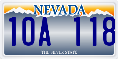 NV license plate 10A118