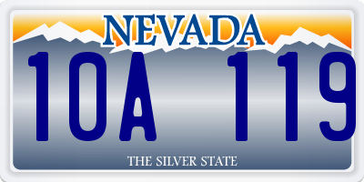 NV license plate 10A119