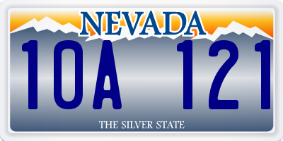 NV license plate 10A121