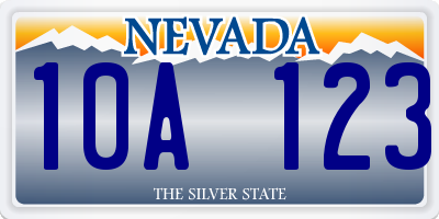 NV license plate 10A123