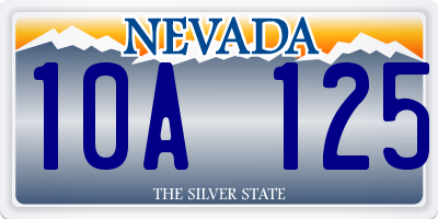 NV license plate 10A125