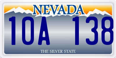 NV license plate 10A138