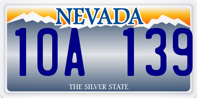 NV license plate 10A139