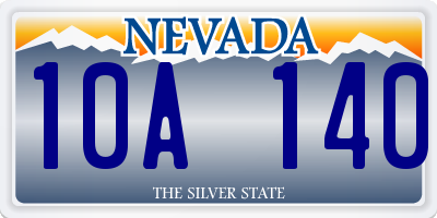 NV license plate 10A140