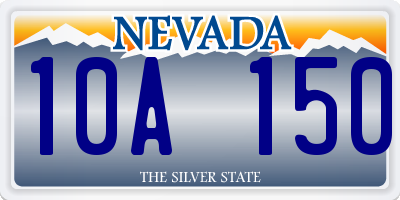 NV license plate 10A150