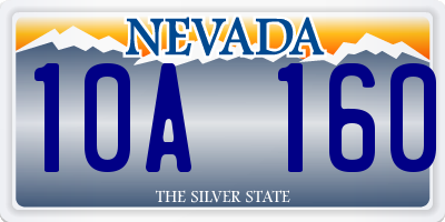 NV license plate 10A160