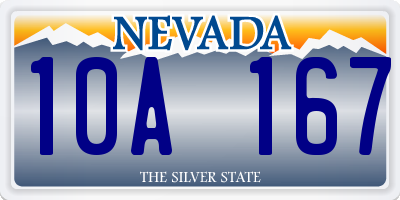 NV license plate 10A167