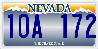 NV license plate 10A172