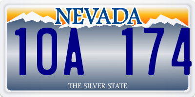 NV license plate 10A174