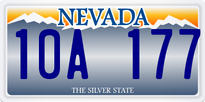 NV license plate 10A177