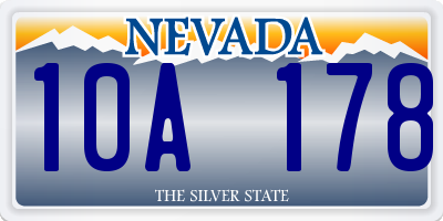 NV license plate 10A178