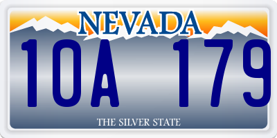 NV license plate 10A179