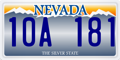 NV license plate 10A181