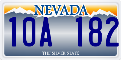 NV license plate 10A182