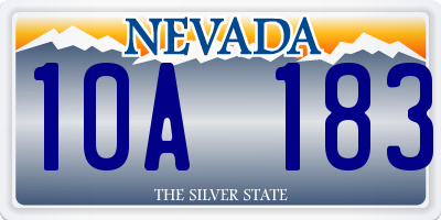 NV license plate 10A183