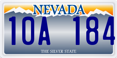 NV license plate 10A184