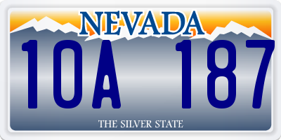 NV license plate 10A187