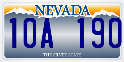 NV license plate 10A190