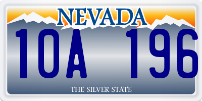 NV license plate 10A196