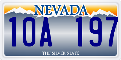 NV license plate 10A197