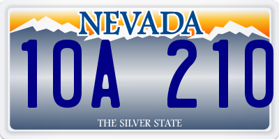 NV license plate 10A210