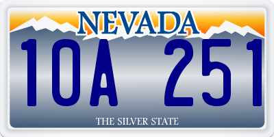 NV license plate 10A251