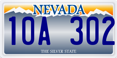 NV license plate 10A302