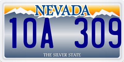 NV license plate 10A309