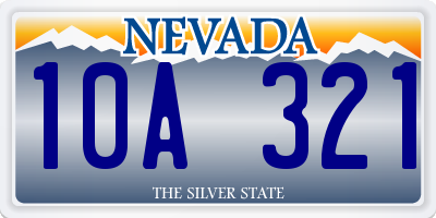 NV license plate 10A321