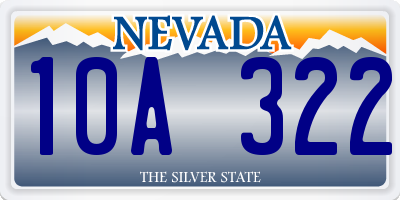 NV license plate 10A322