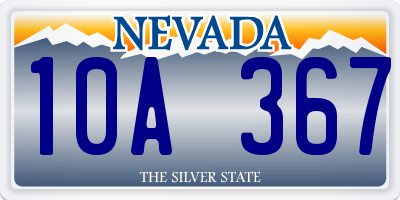 NV license plate 10A367