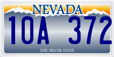 NV license plate 10A372