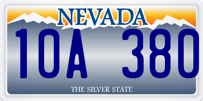 NV license plate 10A380