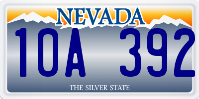 NV license plate 10A392